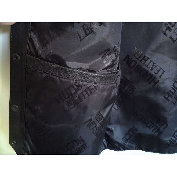 Men's Hudson Genuine‎ Leather Motorcycle Style Black Vest, Size M - Picture 4 of 7